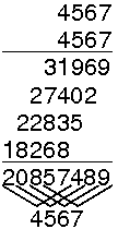 Image showing squaring of 4567
